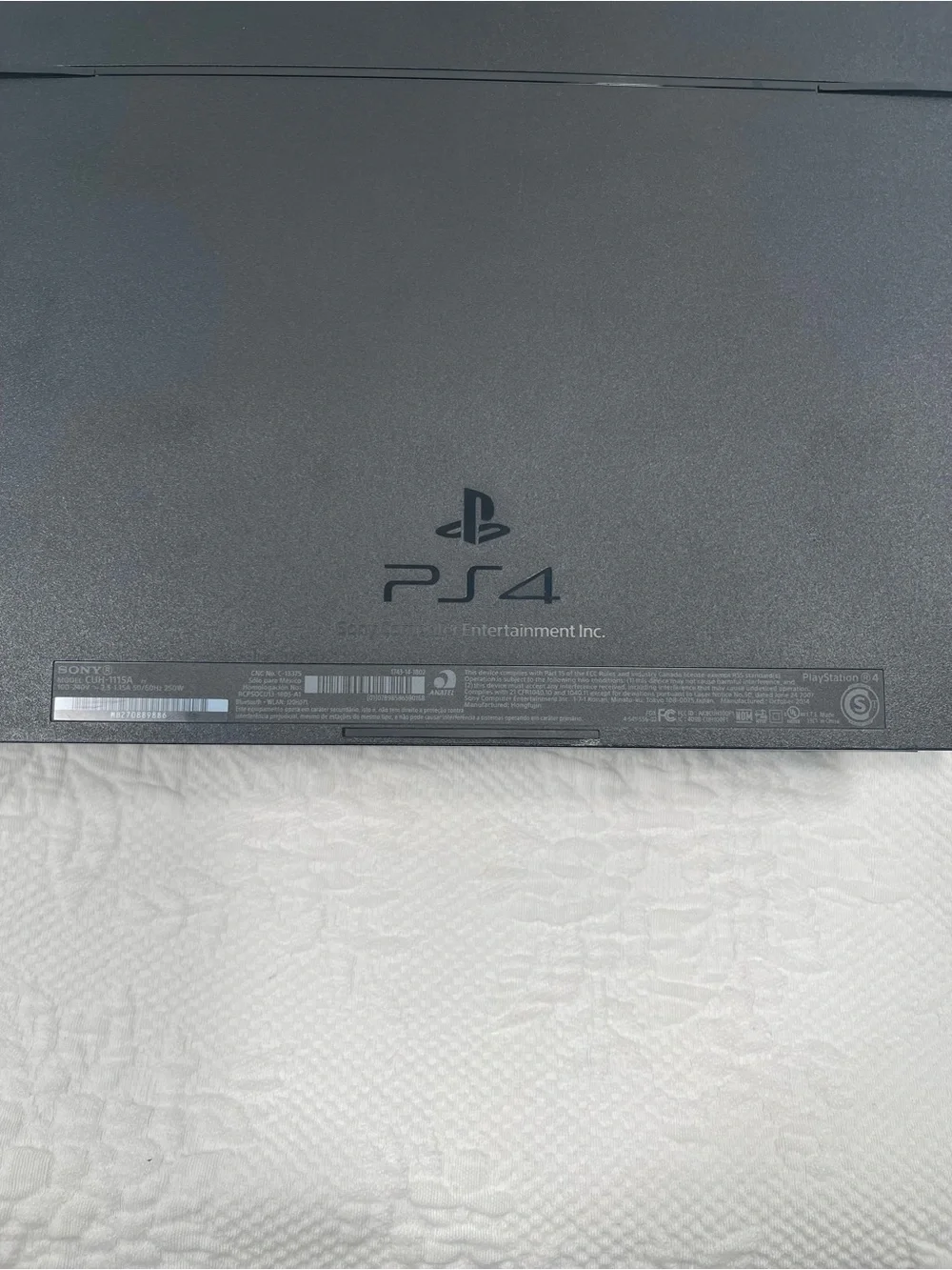 Sony PS4 Console in Black with PlayStation Logo